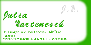 julia martencsek business card